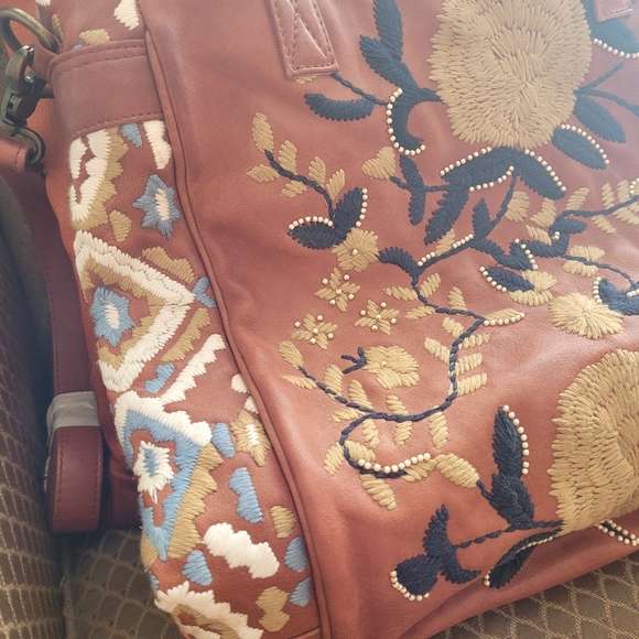 Boho Leather Tote bag - Picture 6 of 10
